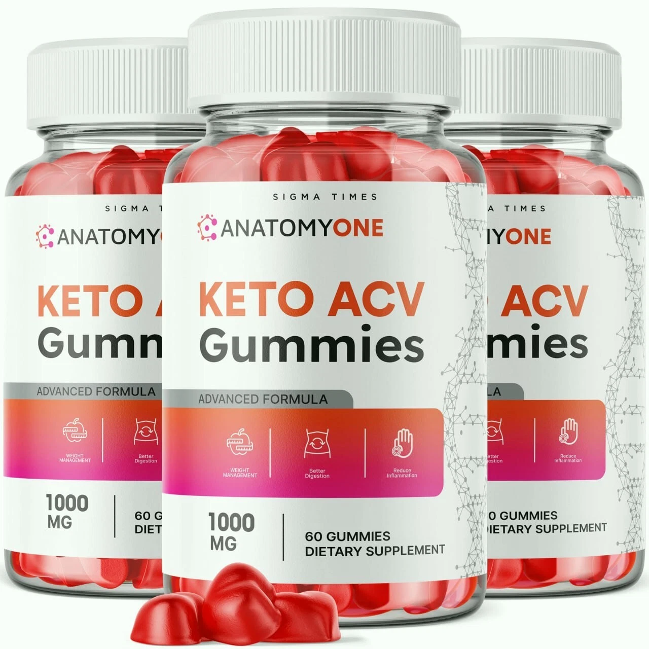 (3 Pack) Anatomy One Keto ACV Gummies for Weight Loss