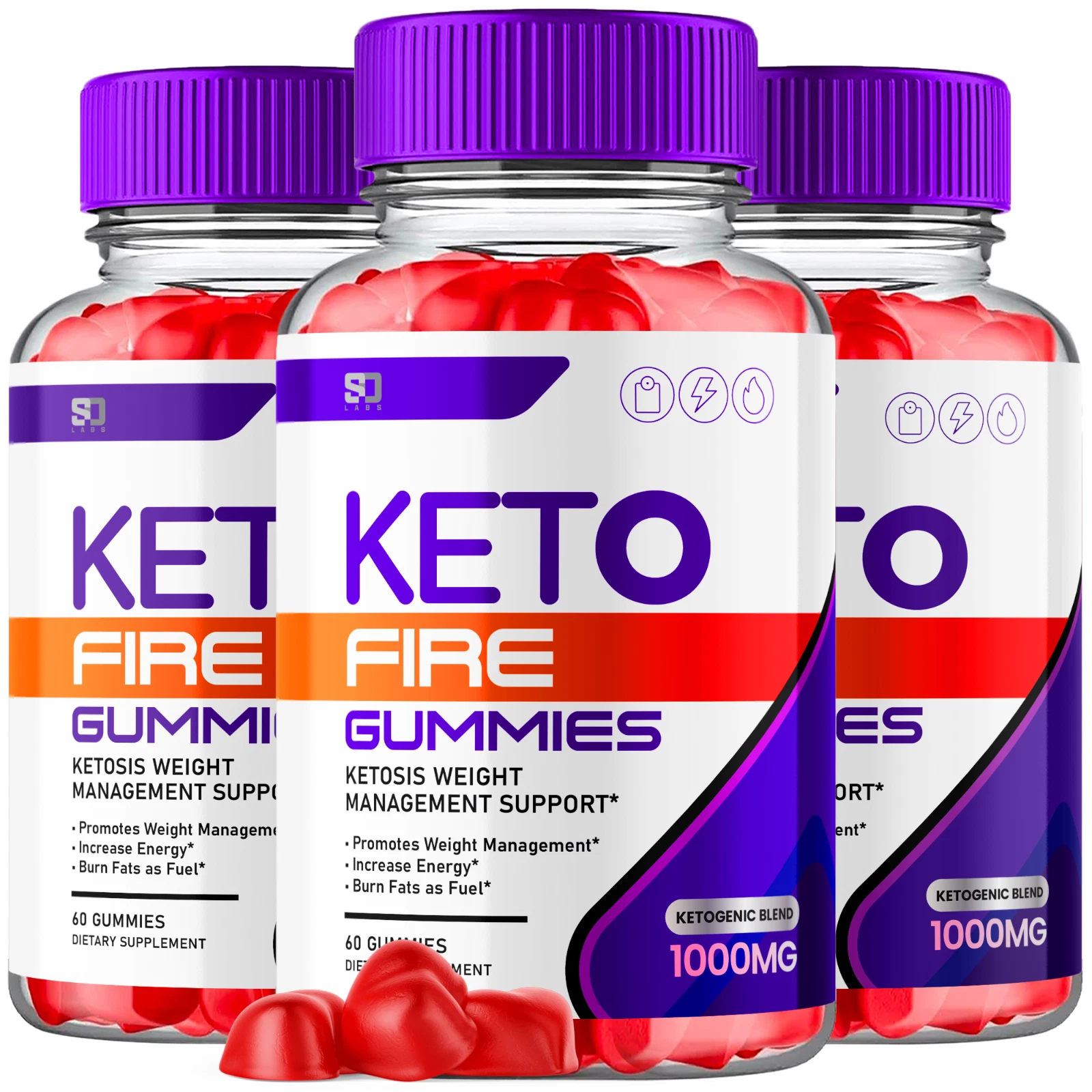 Keto Fire ACV Gummies - Support Fat Burning and Healthy Metabolism (3 Pack)