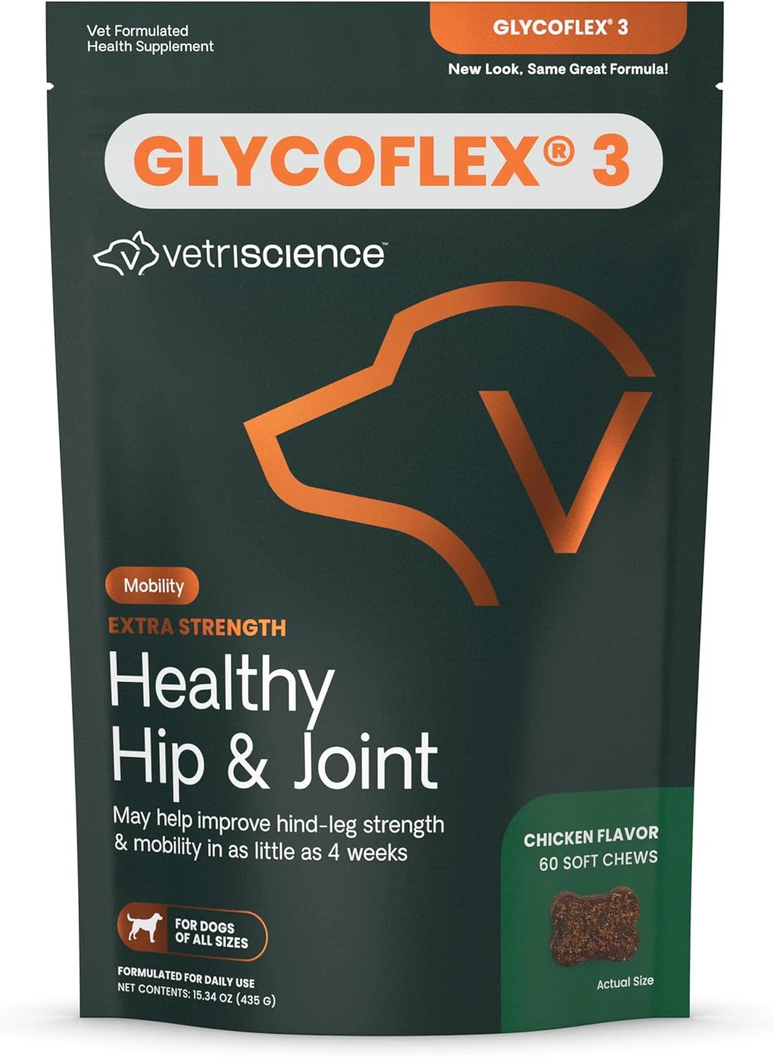 Extra Strength Healthy Hip & Joint Chews, Glycoflex Glucosamine and Green-Lipped