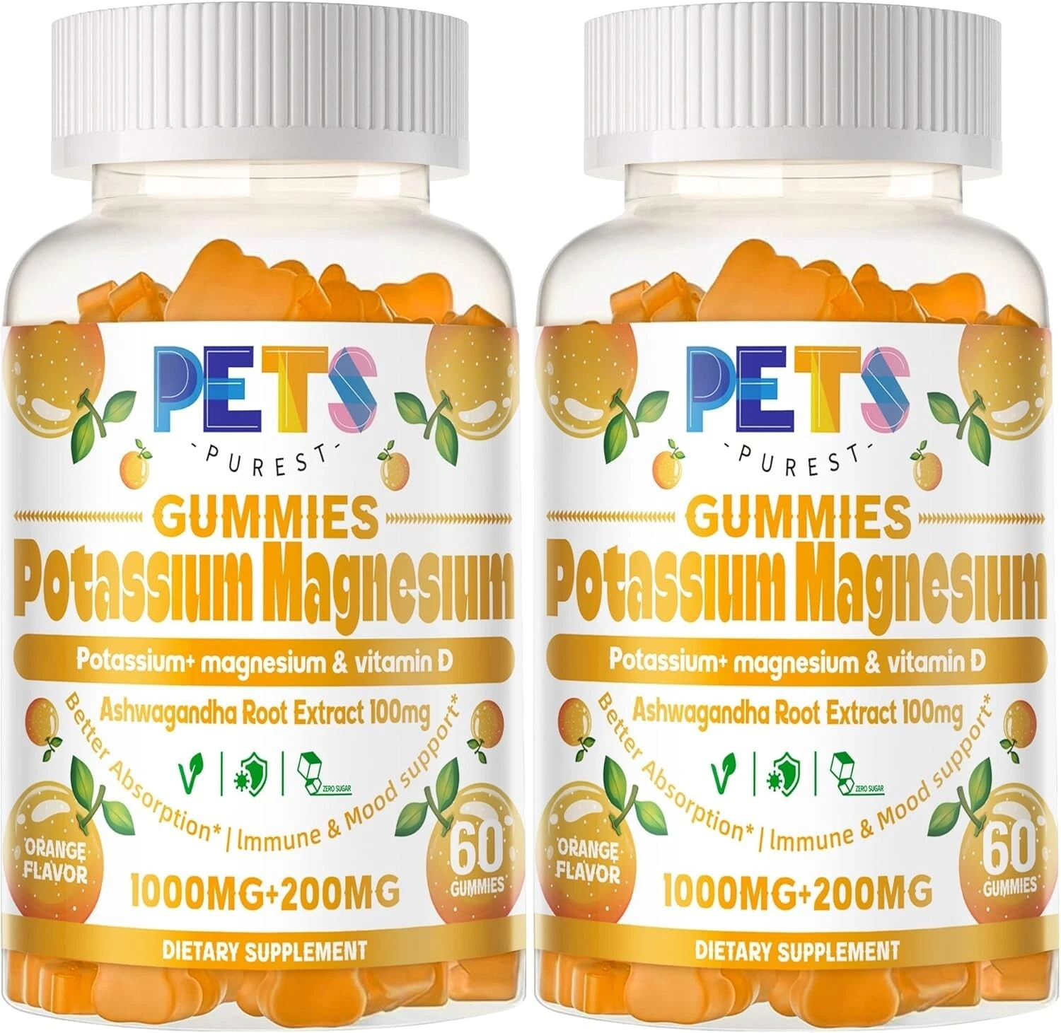 Potassium Magnesium Gummies - High Absorption Magnesium Glycinate & Potassium...
