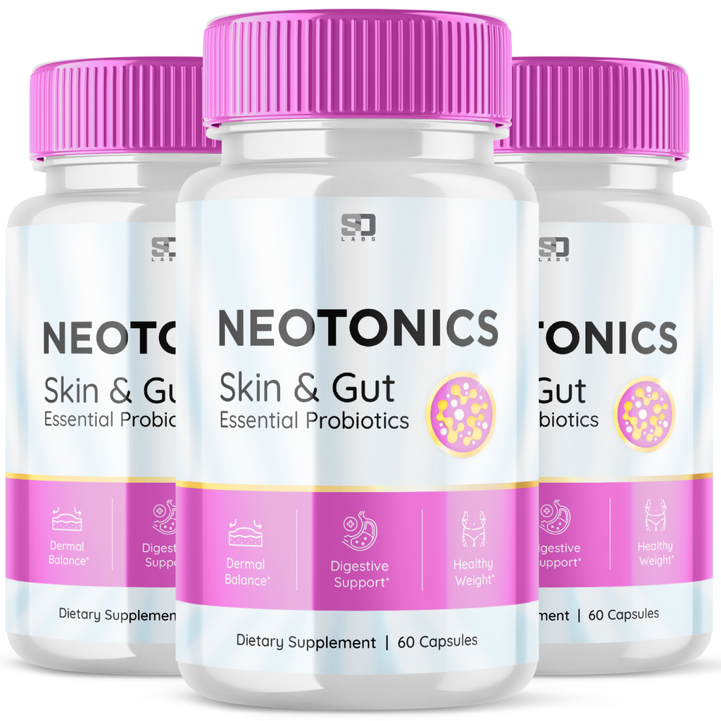 (3 Pack) Neotonics, Neotonics Skin & Gut, Neotonics Probiotics (180 Capsules)