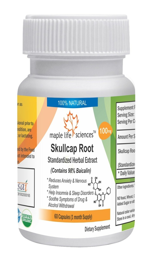 Skullcap Root Extract Capsule (98% Baicalin) Scutellaria Baicalensis Extract