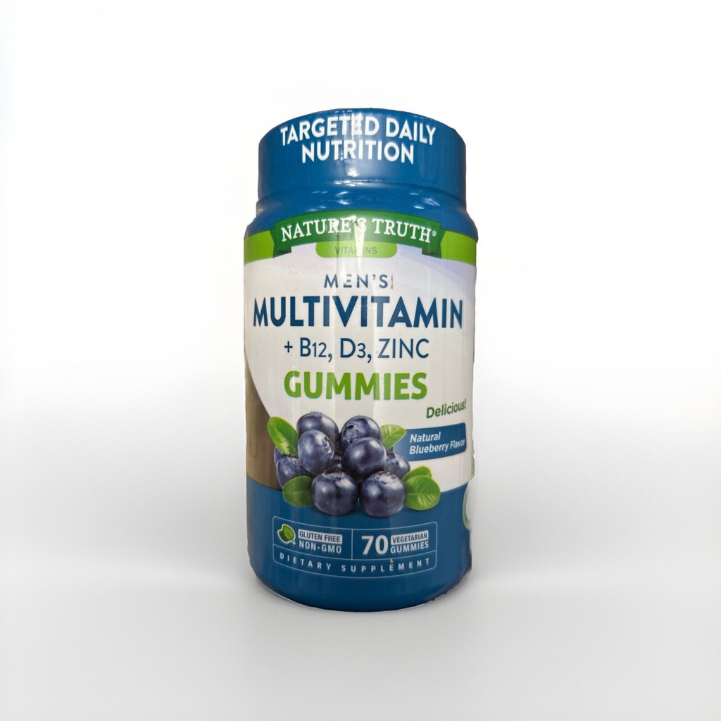 Nature’s Truth Men's Multivitamin B12, D3, Zinc Dietary Supplement - 70 Gummies