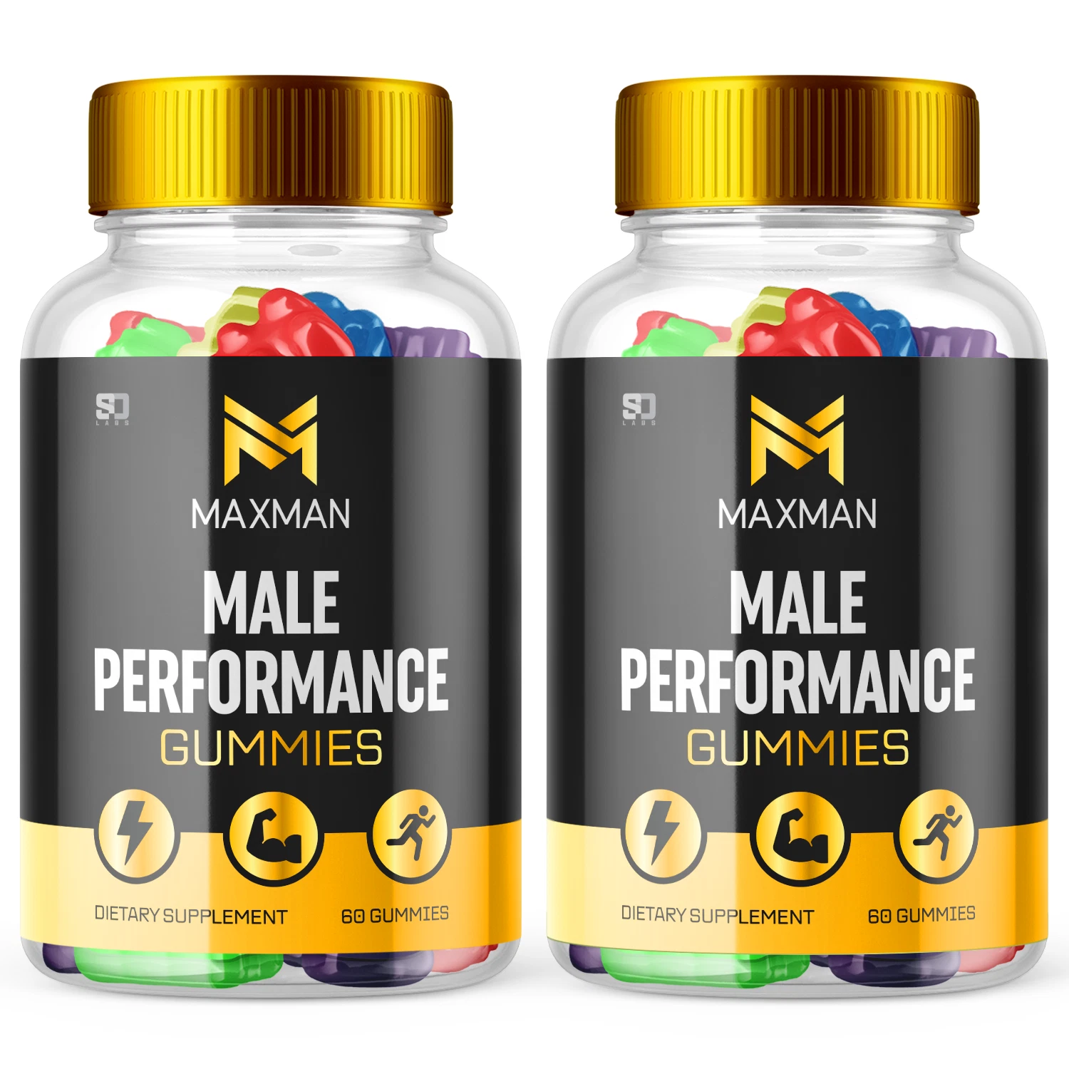 MaxMan Male Performance Gummies - Enhances Energy, Vitality & Stamina (2 Pack)