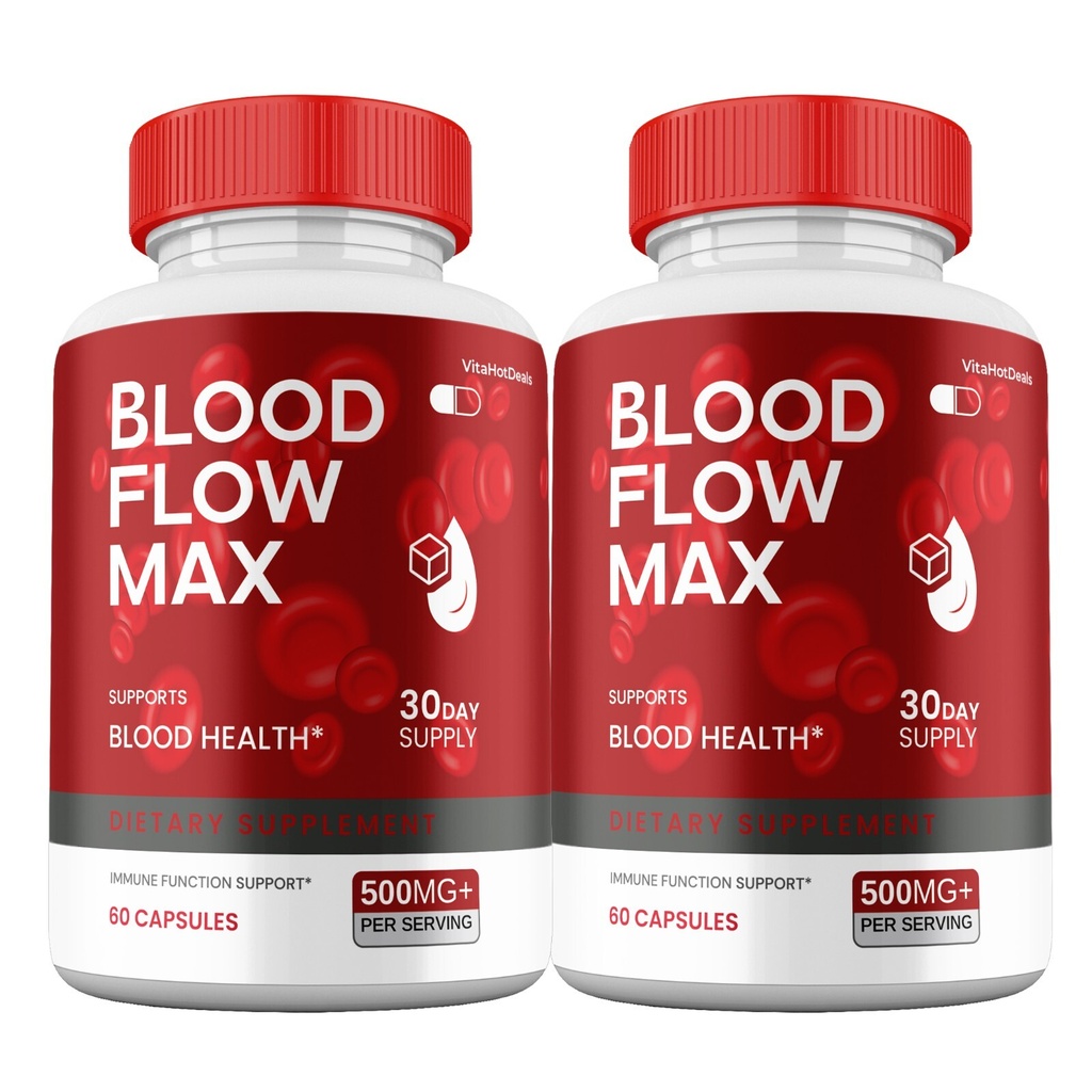 Blood Flow Max Capsules , Max Strength, BloodFlow Max Blood Support (2 Pack)