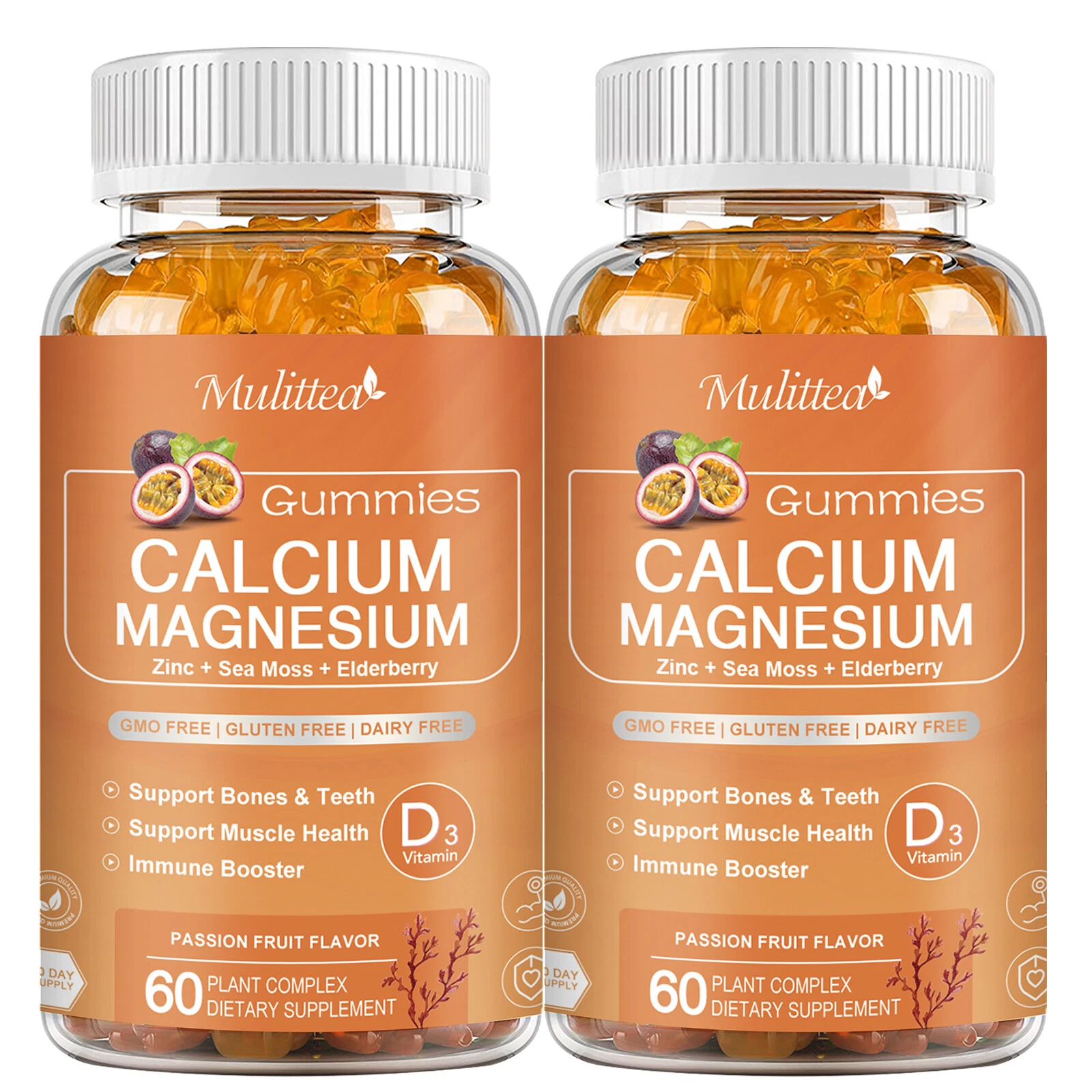 120 Calcium Gummies with D3,K2,Zinc Magnesium Supplement for Bone Immune Support