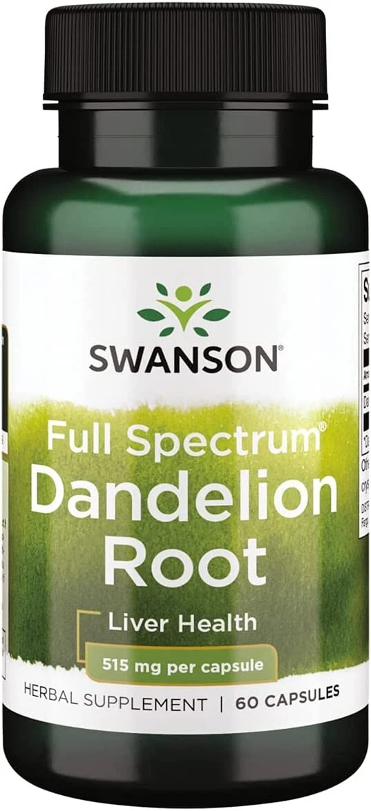 Dandelion Root 515 mg 60 Capsules, Chicoric Acid, Healthy Liver's Detoxification
