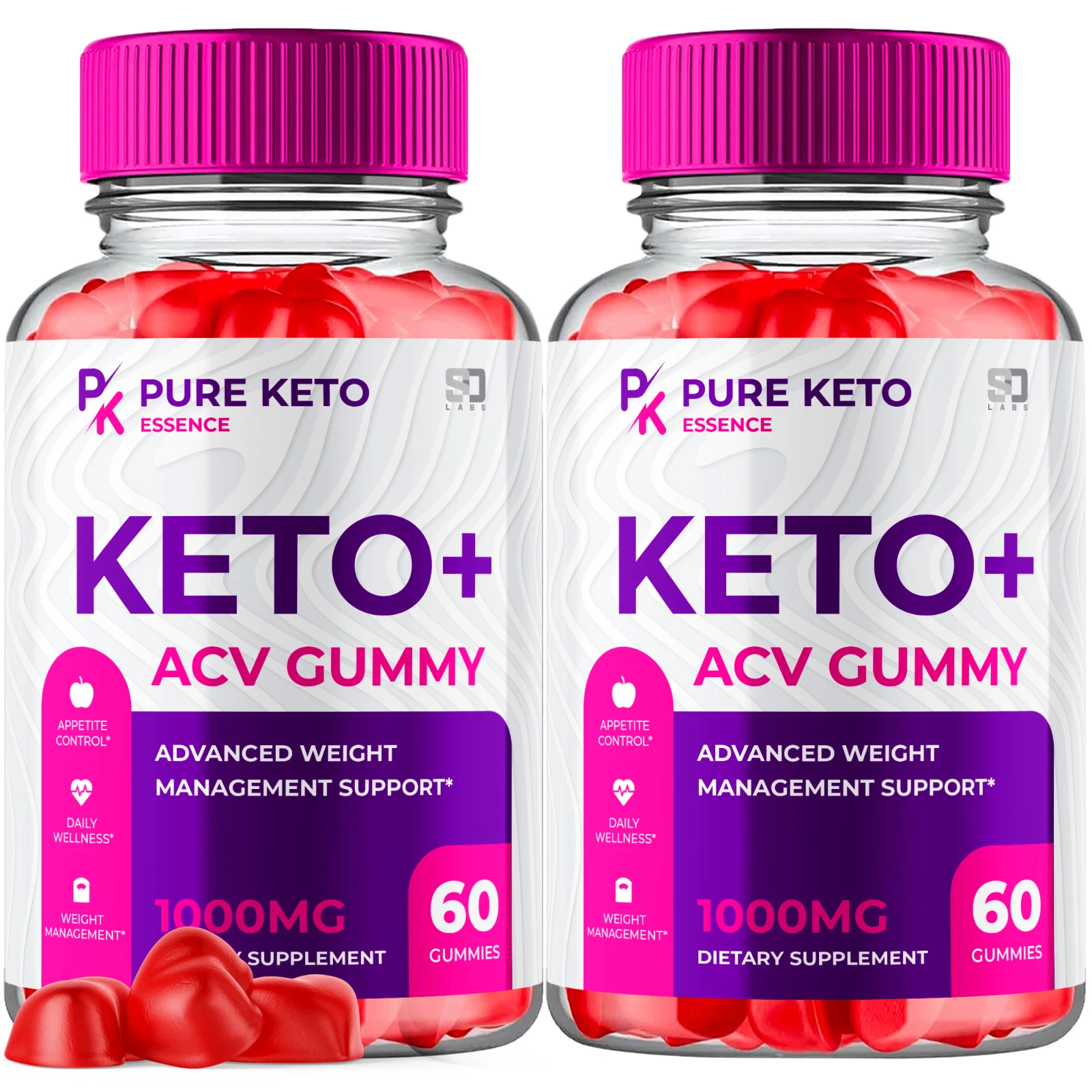 Pure Keto Essence Keto+ACV Gummies Advanced Weight Management Support (2 Pack)