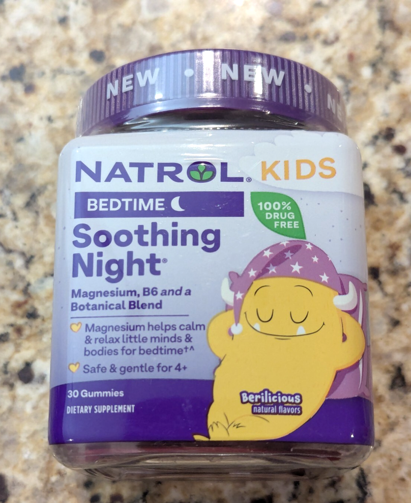 Natrol Kids' Soothing Night Melatonin-Free Sleep Mixed Berry 30 gummies exp:6/26