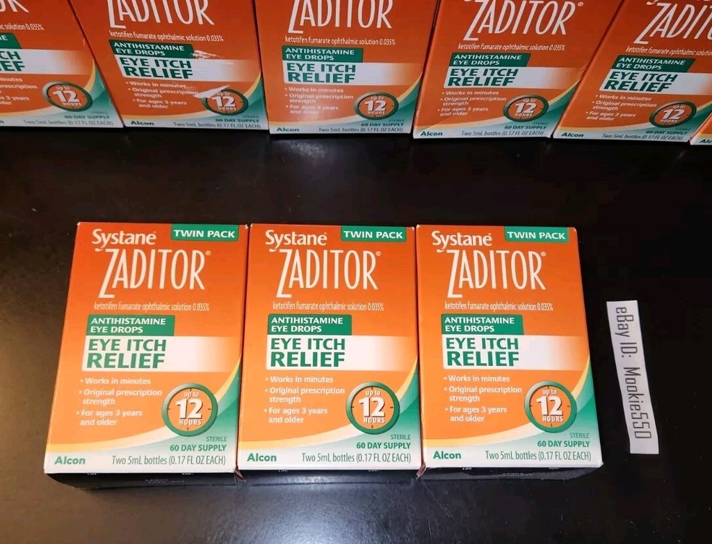 EXP 04/2027! 3 Box Lot Systane TWIN Pack ZADITOR (6 X 5mL) 0.17oz Eye Drops