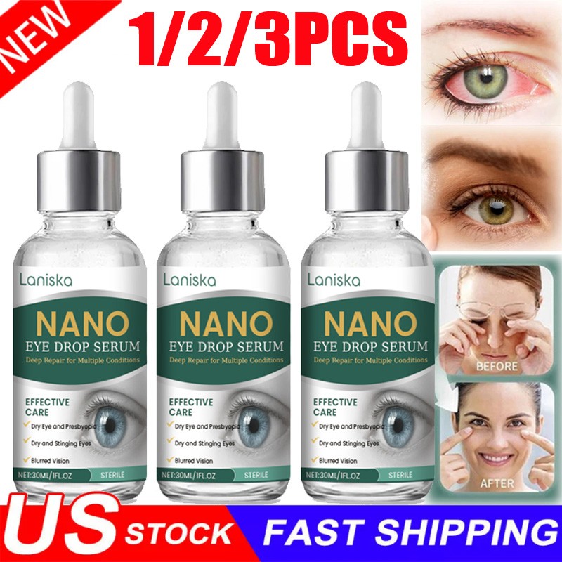 1-3PCS Eye Drops Serum, Natural Lubricant Eye Drops for Dry Eye Presbyopia US