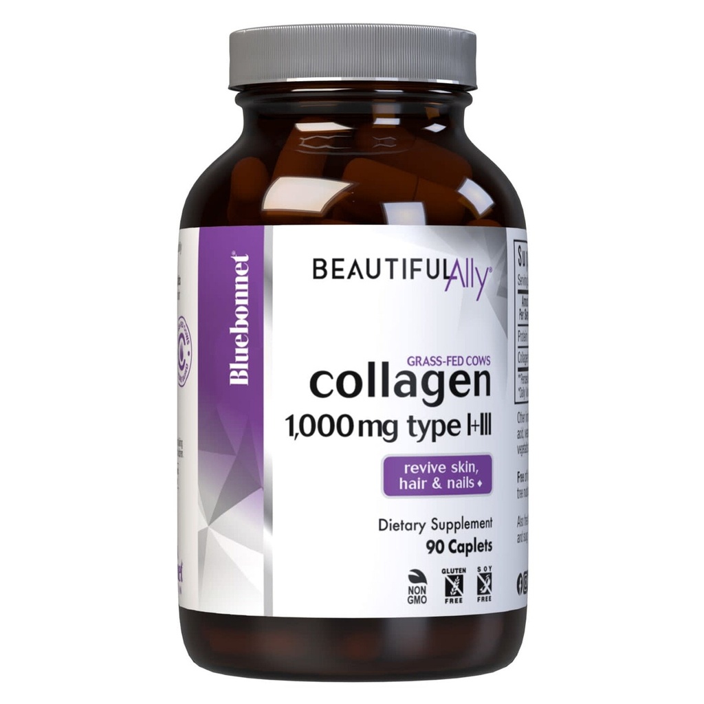 Bluebonnet Beautiful Ally Collagen 1000 mg Type I + Iii 90 Caplets