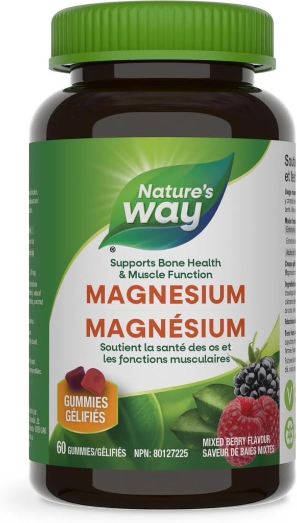 Nature's Way Magnesium Gummies Supports Bone Health & Muscle Function 60 Gummies