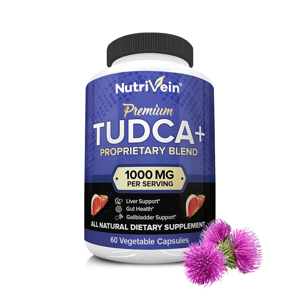 Nutrivein TUDCA+ Liver Support Supplement 1000mg Liver Detox Cleanse Capsules 60