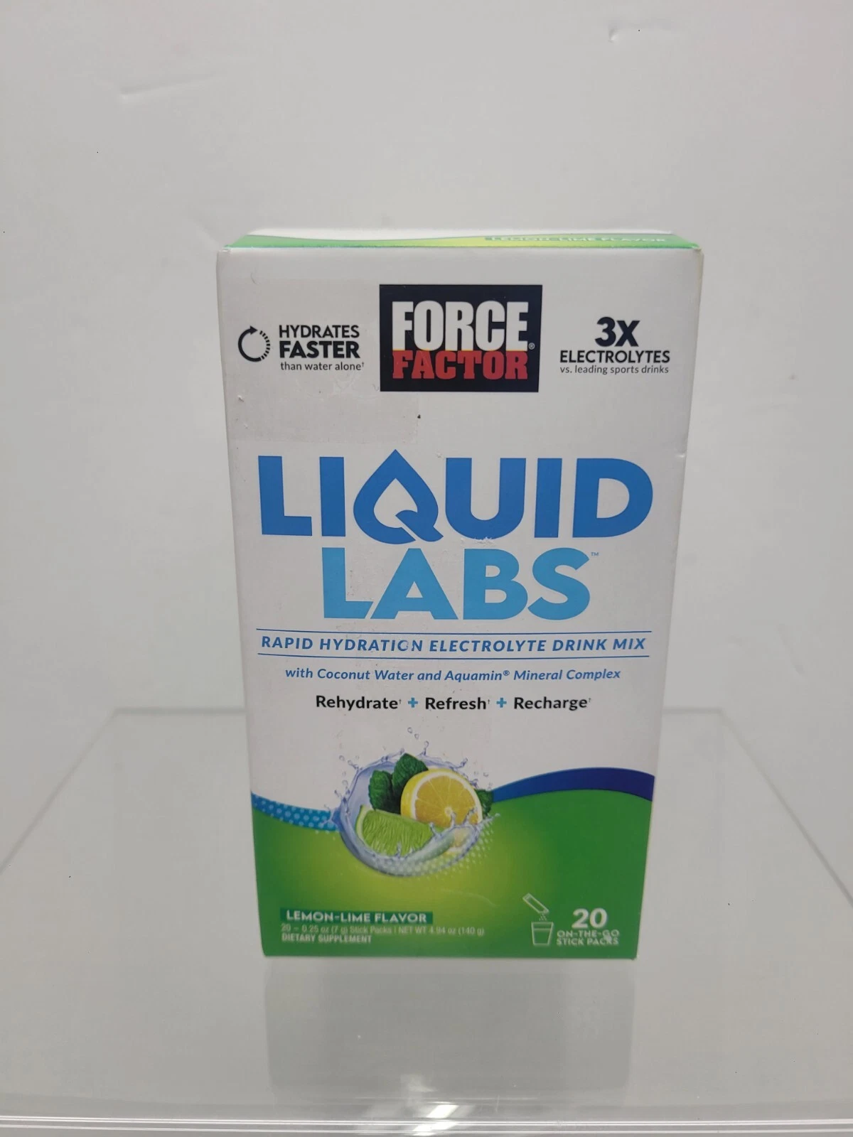 Force Factor Liquid Labs Electrolyte Hydration Packets - Lemon Lime 20 Ct 8/2025