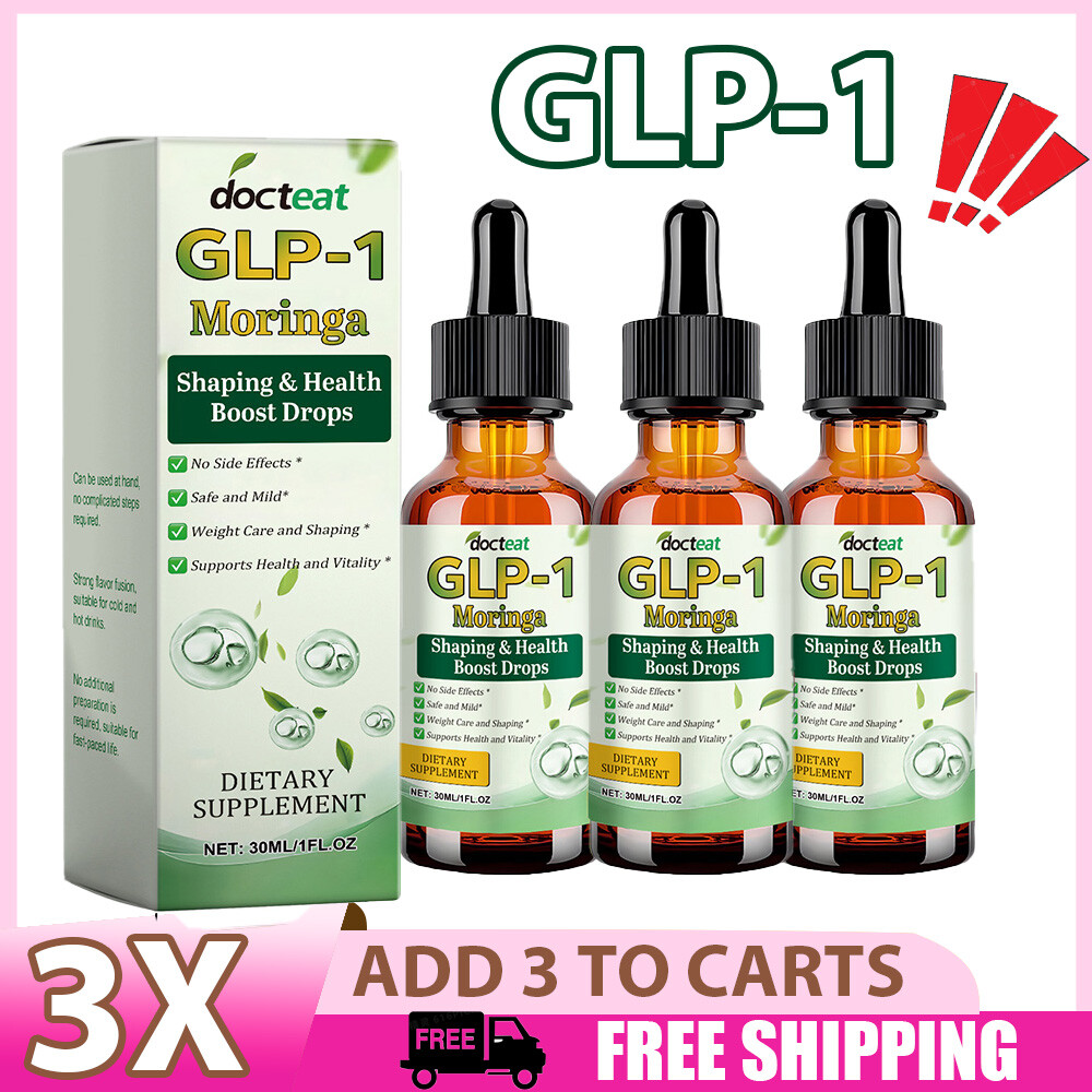 1~3X GLP-1 Moringa Health Slimming Drops Liquid For Weight Loss Fat Burner 30ML.