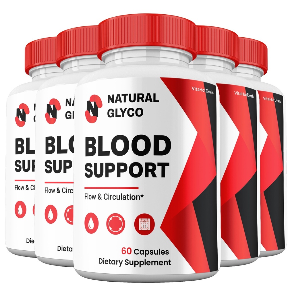 Natural Glyco Blood Support Capsules, Max Strength, NaturalGlyco Pills (5 Pack)