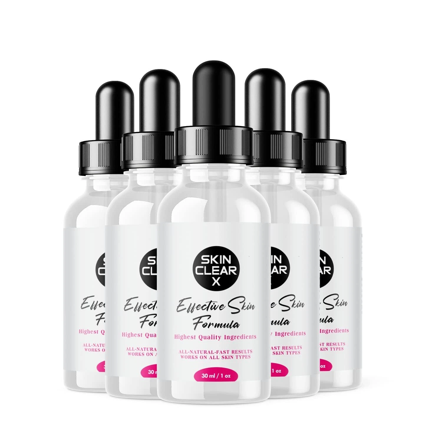 5 Pack - Skin Clear X Drops - Supports Healthy Skin, Facial Moisturizing Serum
