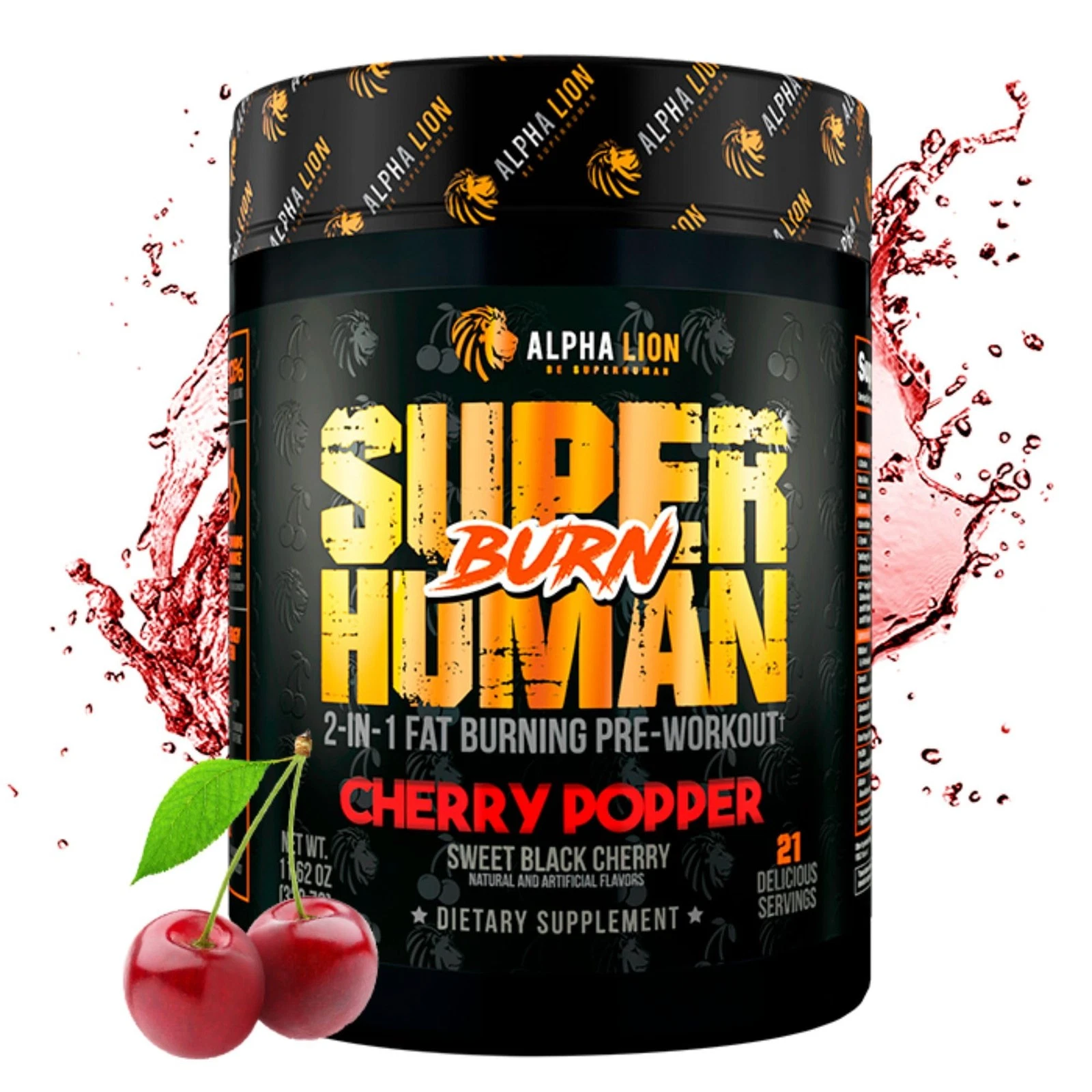 Superhuman Burn Cherry Popper 21 Servings By Alpha Lion