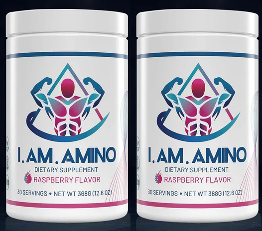 I.AM.AMINO 30 Servings 368 g Raspberry Flavor Whole Protein Supplement TWO PACK