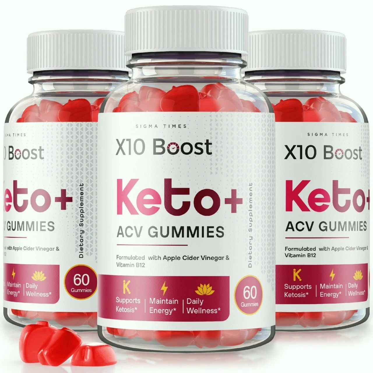 (3 Pack) X10 Boost Keto + ACV Weight Loss Gummies for Increased Energy