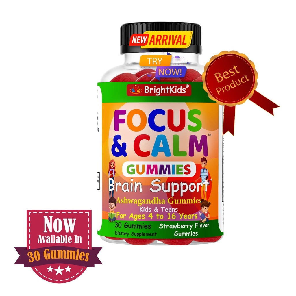 Brain Booster Supplement For Kids & Teens, Support Memory, Kids Vitamin 30 Gummy