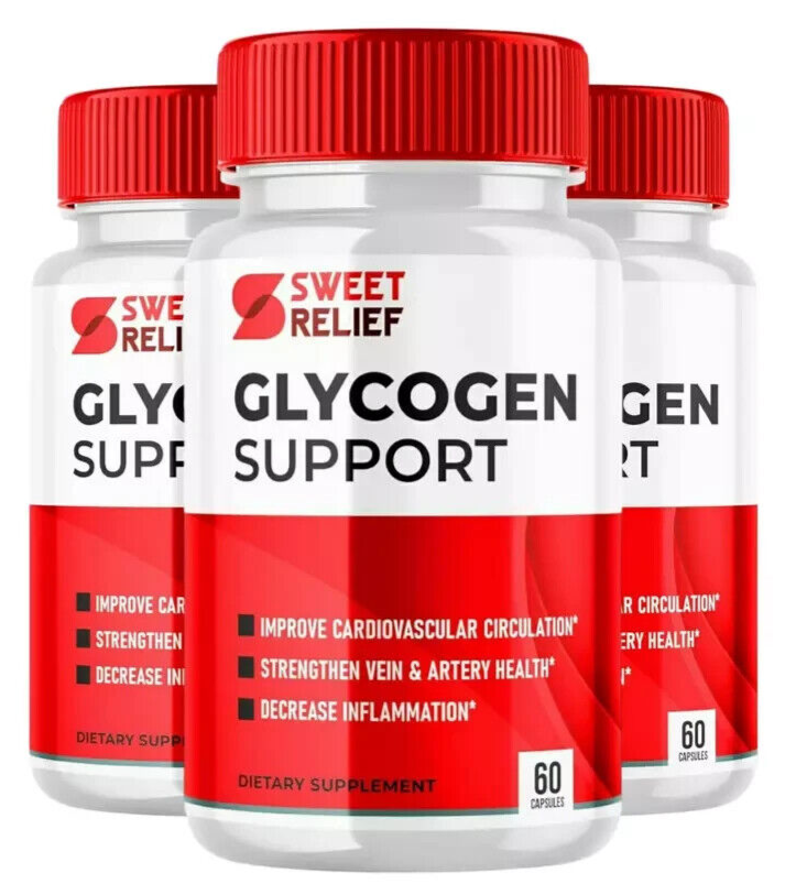 (3 Pack) Sweet Relief Glycogen Blood Support Supplement Capsules