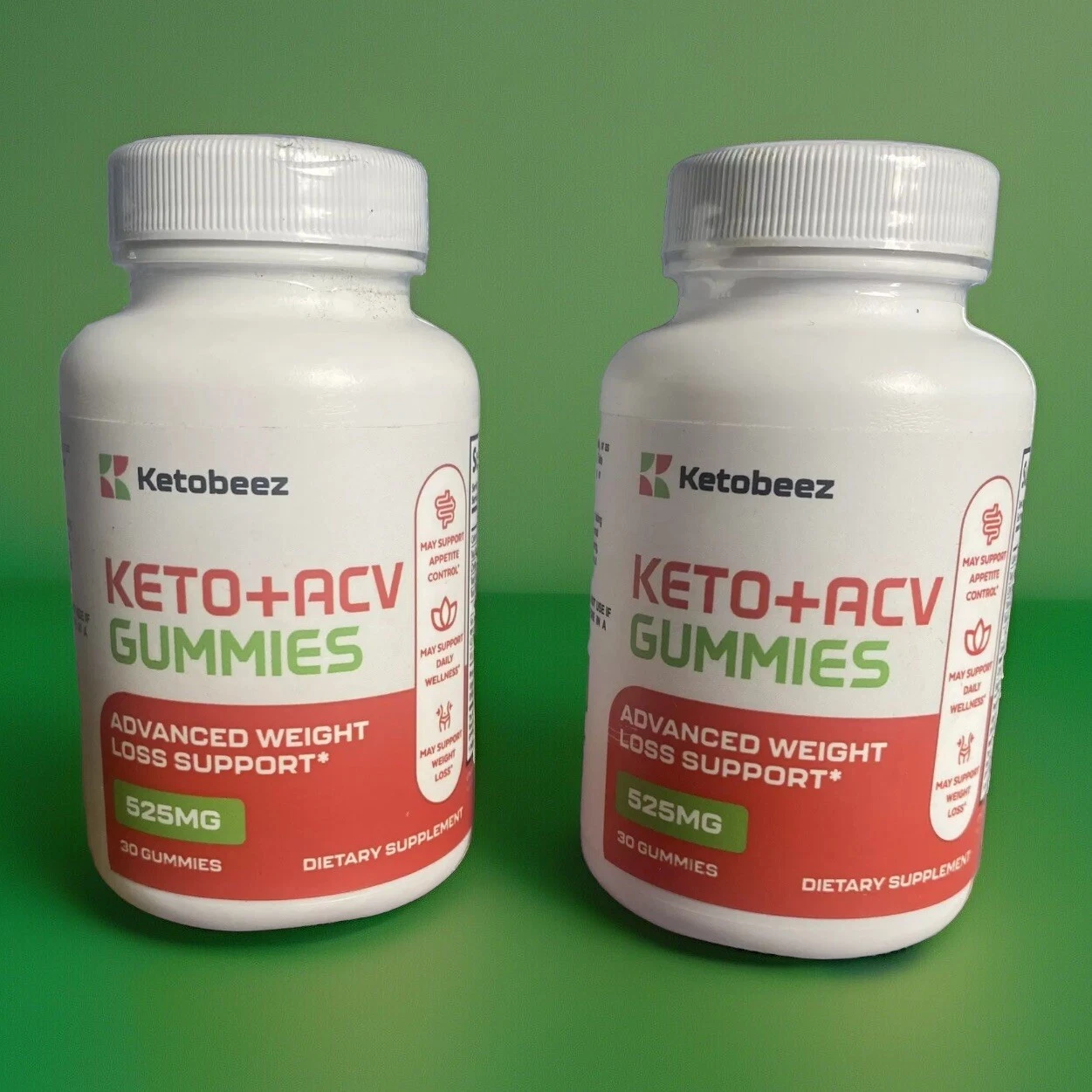 2 Bottles Ketobeez ACV Gummies, Ketobeez Keto Gummies For Weight Loss 60 Gummies