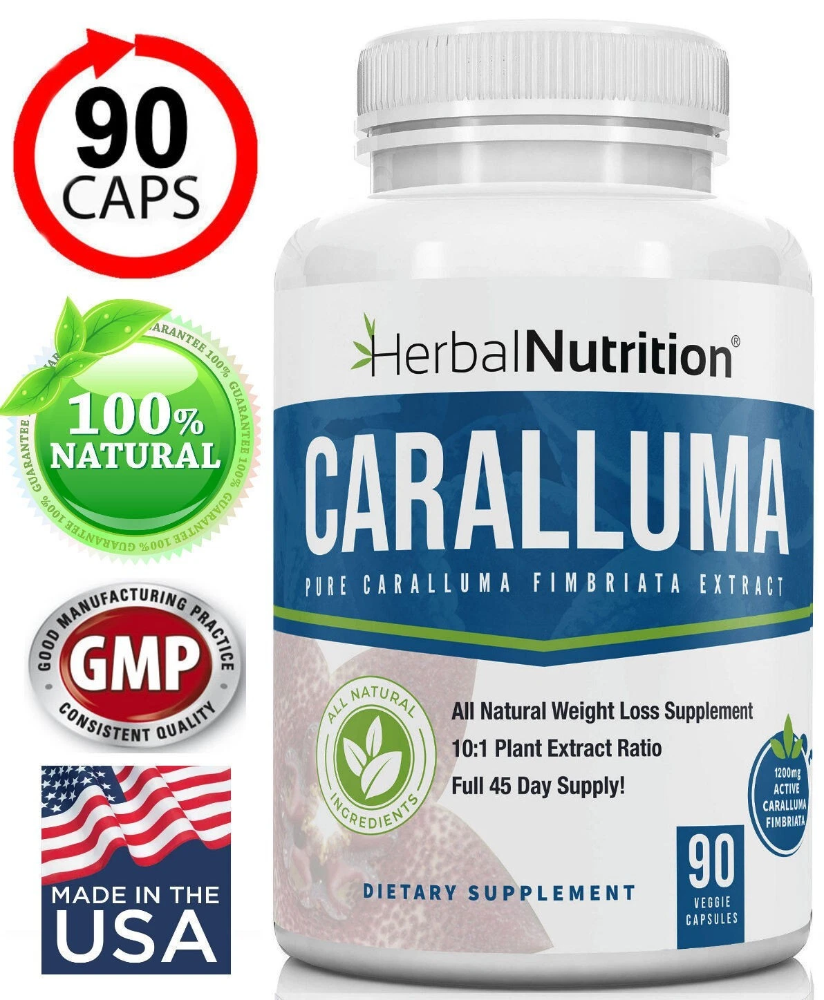 Best Caralluma Fimbriata Weight Loss Supplement 1200mg 10:1 Fat Burner Pill!