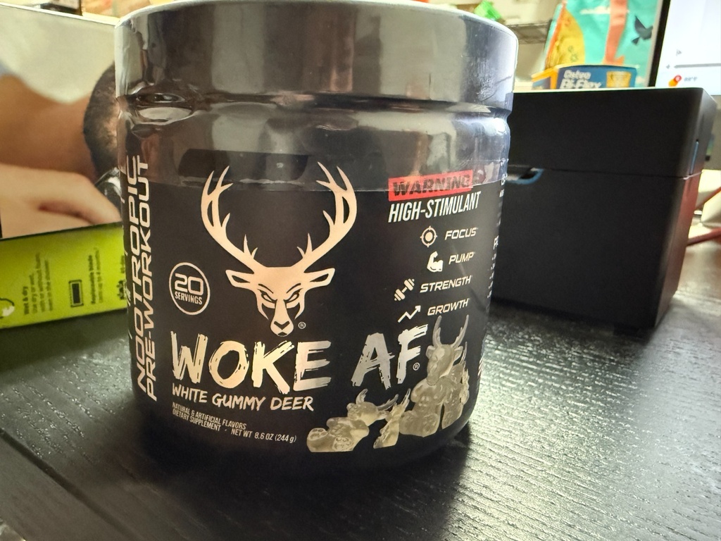 Bucked Up WOKE AF PreWorkout White Gummy Deer Energy Pump Focus 20 Serving