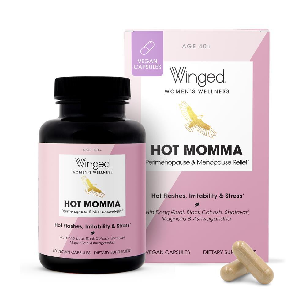 Menopause Relief Winged Women's Wellness Hot Momma 60 Vegan Capsules EXP 5/2026