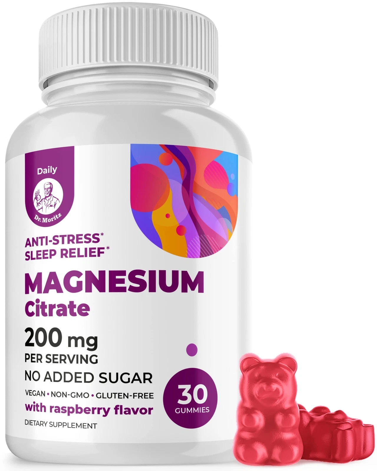 Magnesium Gummies Sugar-Free - Calm Magnesium Gummies Supplement for Children...