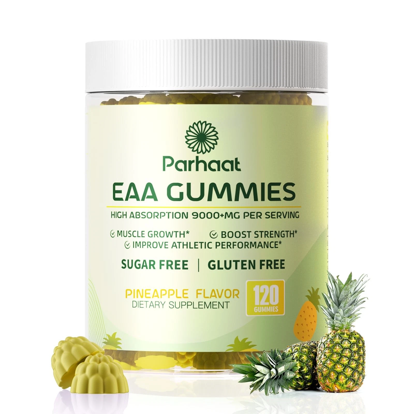 EAA Gummies 120 Gummies (Pineapple), Essential Amino Acids - All 9 Essential ...
