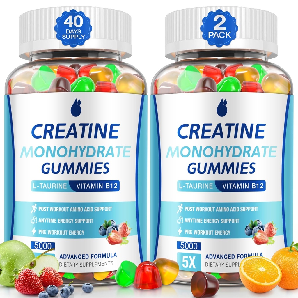 Creatine Gummies for Men & Women - Creatine Monohydrate Gummies 5g, Muscle Bu...