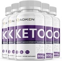 (5 Pack) Adken Keto Pills - Support Weight Loss & Fat Burn, Vegan - 300 Capsules