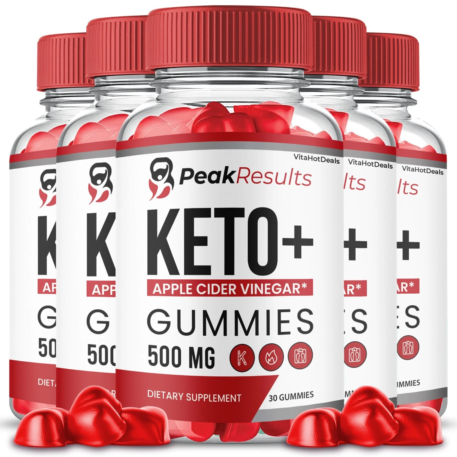 Peak Results Keto ACV Gummies, Max Strength Formula For Men and Women (5 Pack)