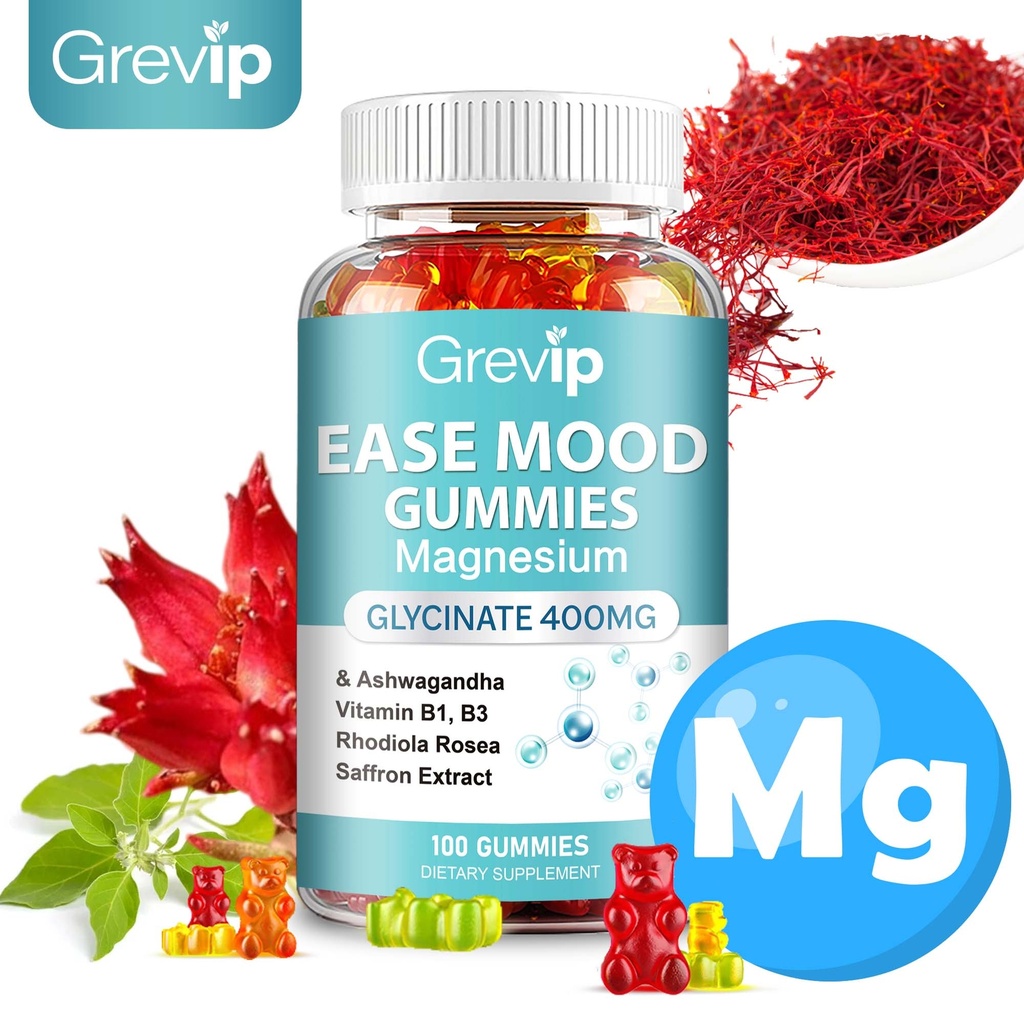 Ease Mood - Ashwagandha, Magnesium Glycinate, Rhodiola Rosea - Improves Focus