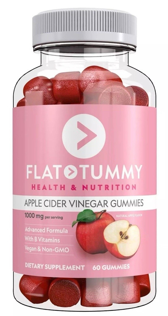 Flat Tummy Apple Cider Vinegar Gummies 60 Count – Detox & Support Gut Health ...