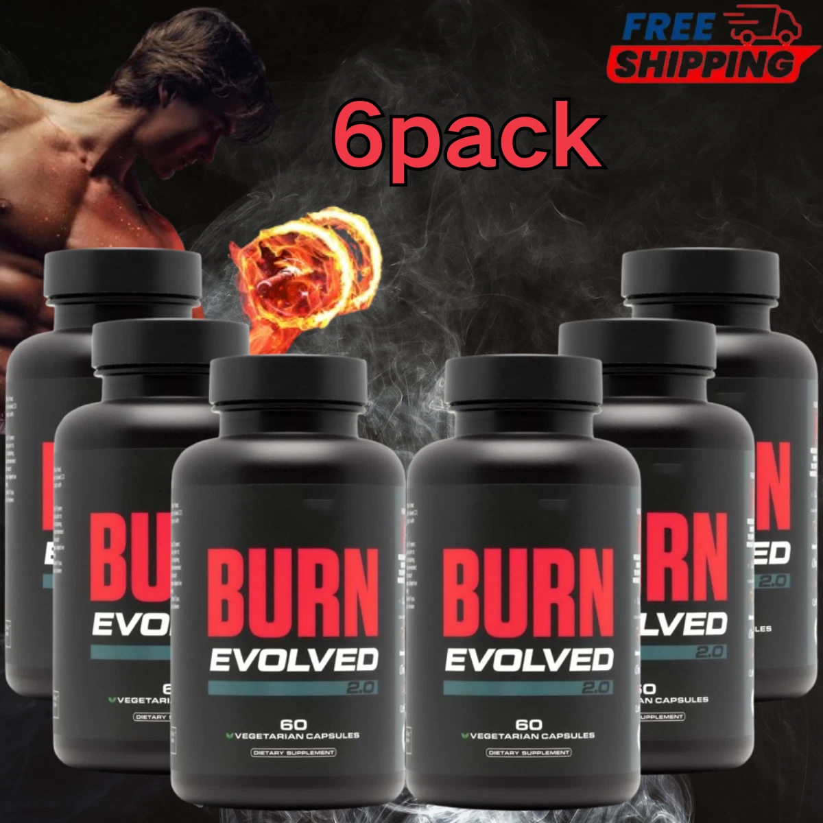 6PCS Burn Evolved Fat Burner Weight Loss Hot Muscle Thermogenic 60 capsules