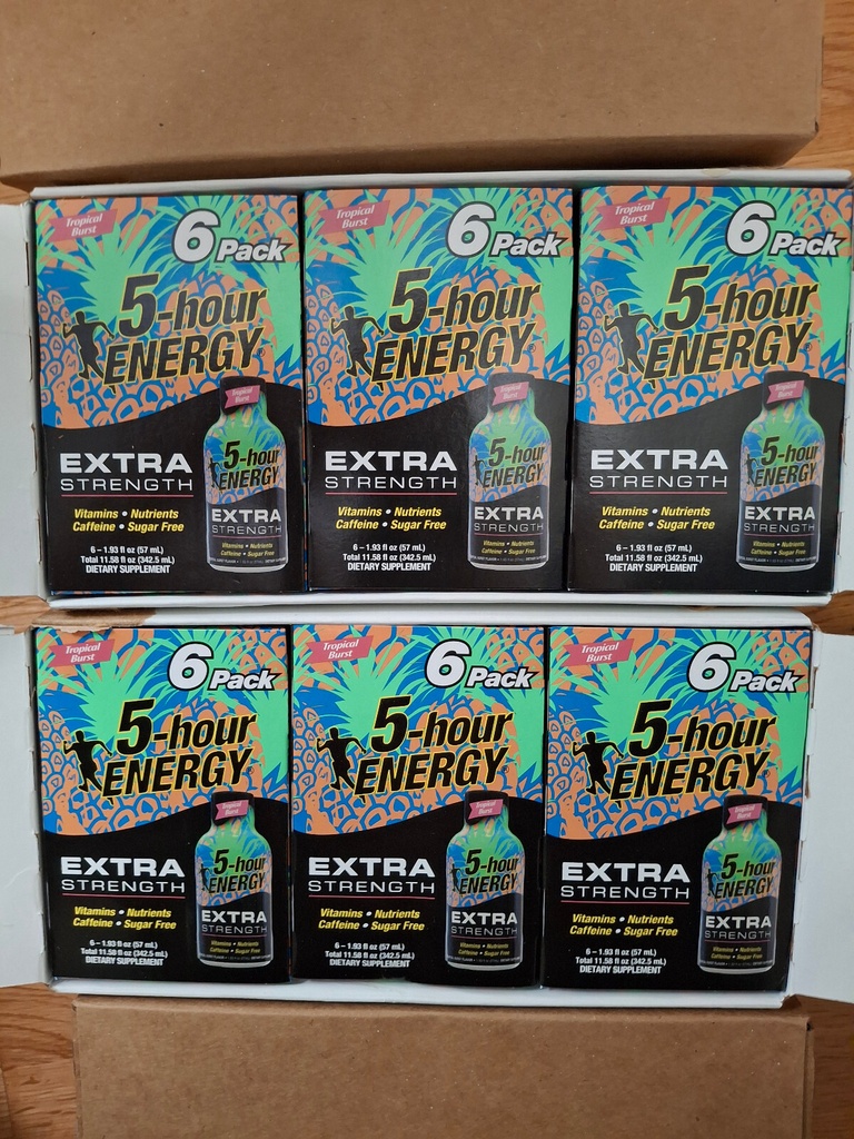 5 Hour Energy Tropical Burst 36 Count Box 1.93 ounce Sugar Free Exp 5/31/2025