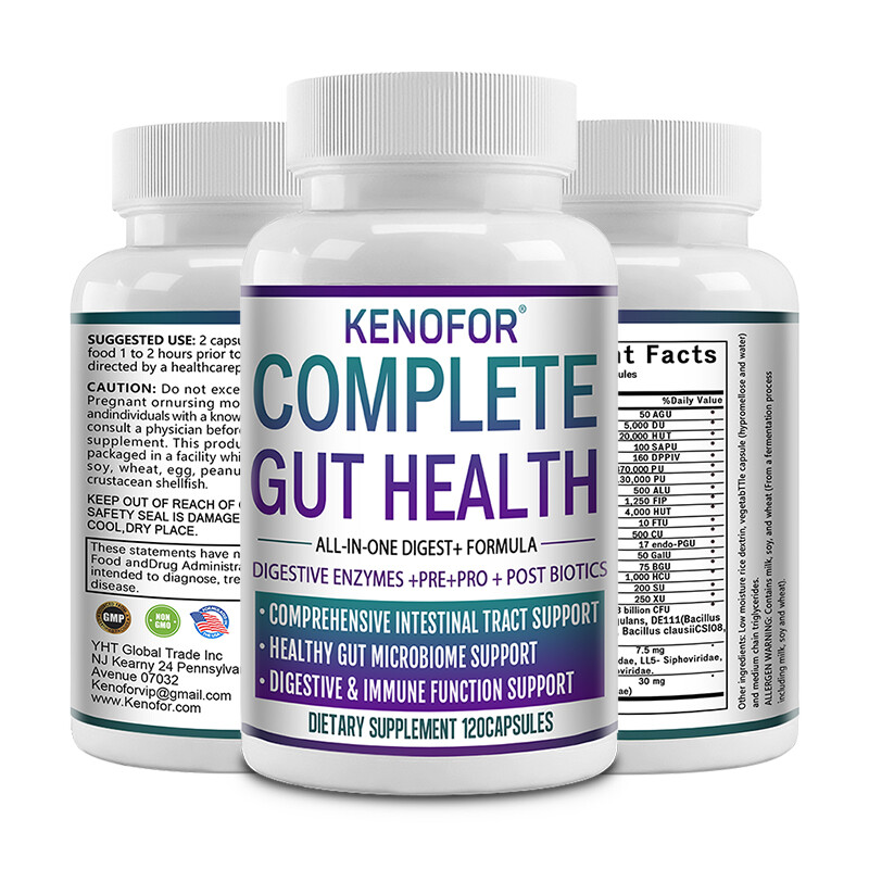 Complete Gut Health All-in-One Digestion+Formulated Digestive Enzymes 30/60/120