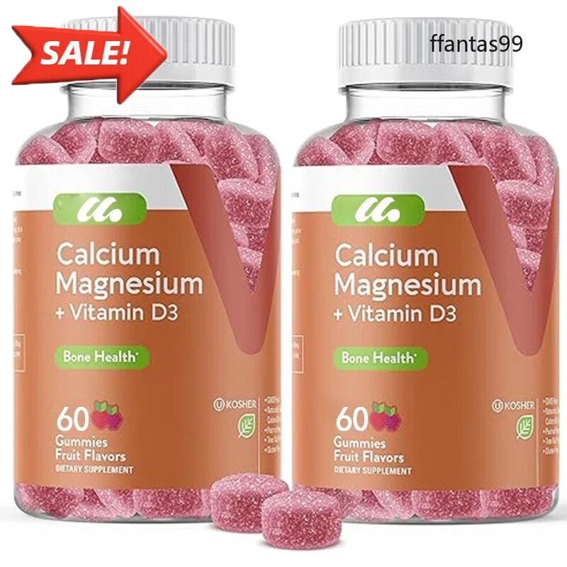 Calcium gummies containing vitamin D3 and magnesium