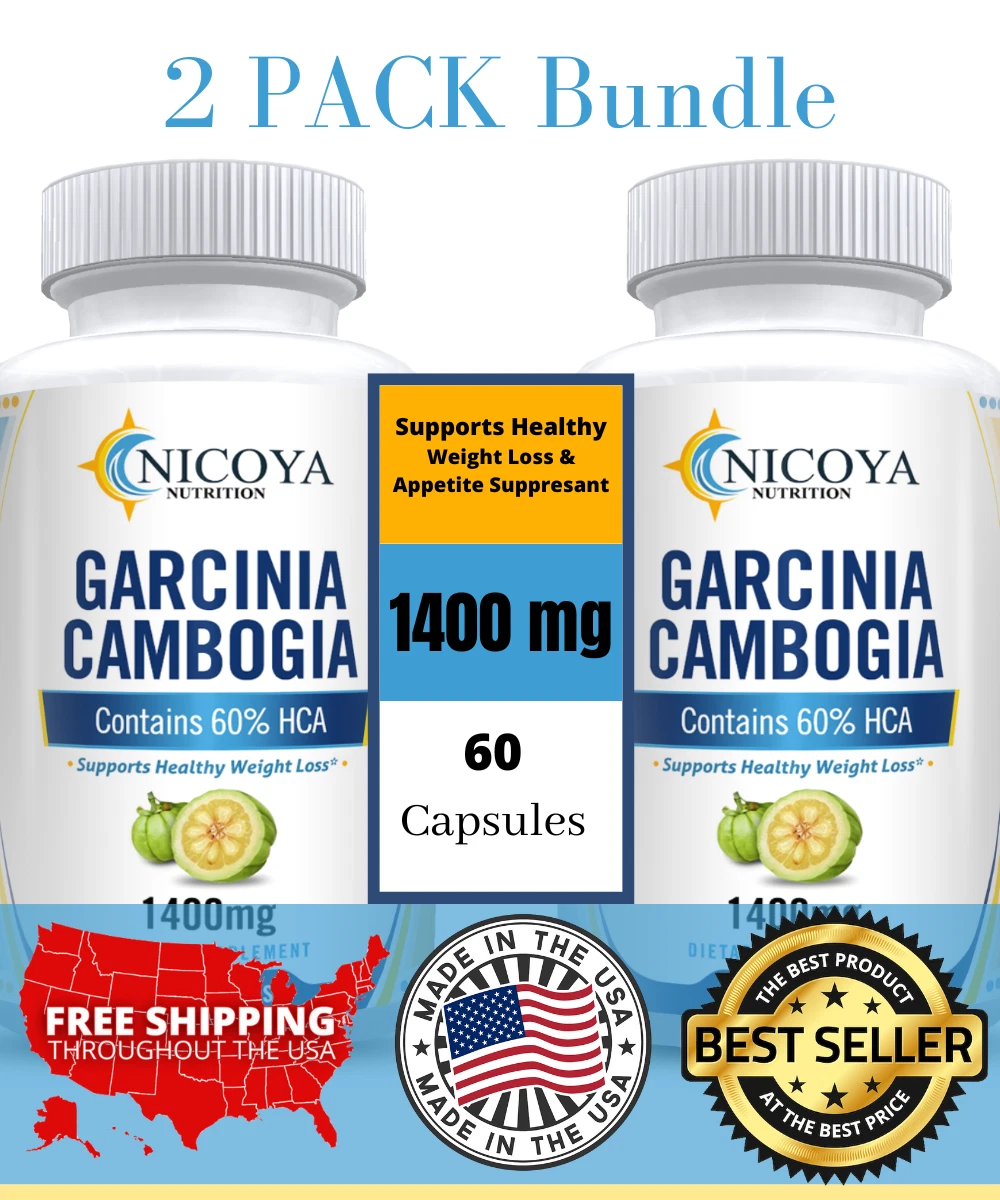 Garcinia Cambogian 1400mg-Natural Weight Loss, Diet & Appetite Suppressant 2 PK
