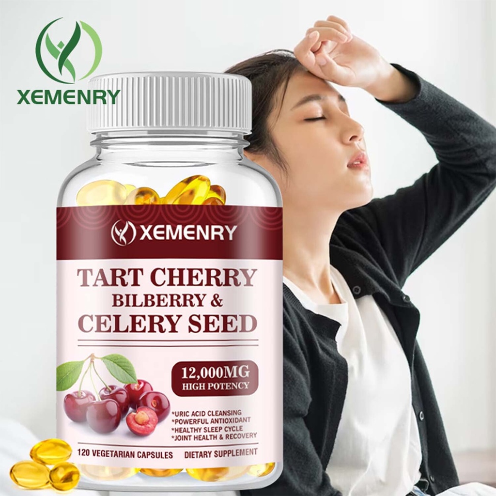 Tart Cherry Bilberry & Celery 12000mg - Advanced Uric Acid Cleanse, Joint Health