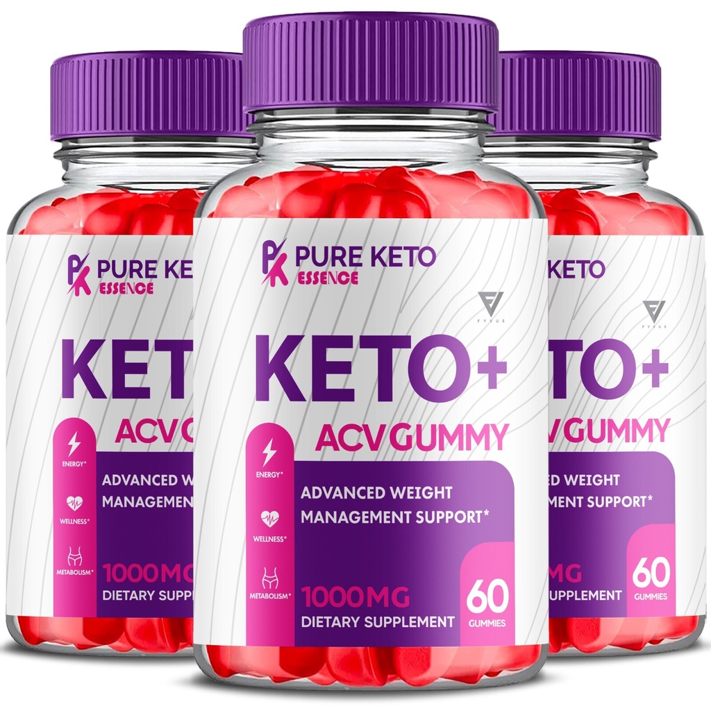 (3 Pack) Pure Keto Essence ACV Gummies Supplement for Weight Loss (180 Gummies)