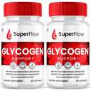 (2 Pack) Super Flow Glycogen, Blood Sugar Health Support Formula, 120 Capsules