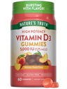 Nature's Truth Vitamin D3 Gummies | 5000 IU | 60 Count | Peach Flavor | Vegetari