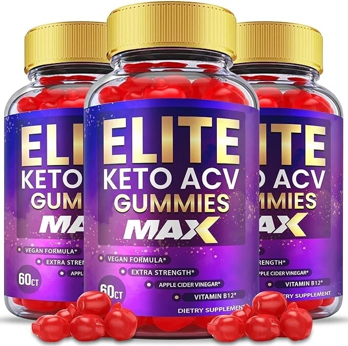 Elite Keto ACV Max Gummies Extra Strength Formula Supplement 180 Gummies 3-Pack