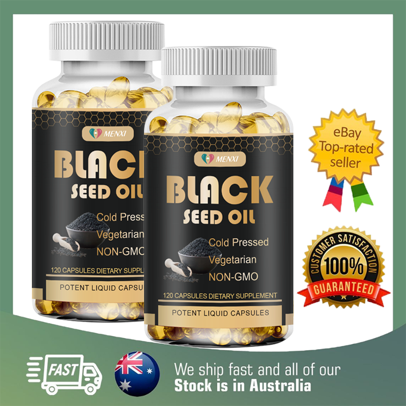 Premium Black Seed Oil Capsules - 100% Pure Organic COLD PRESSED 240 Capsules