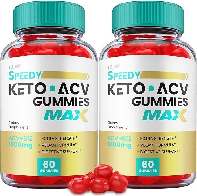 Speedy Keto Gummies ACV + B12 Extra Strength Supplement ( 120 Gummies ) 2-Pack